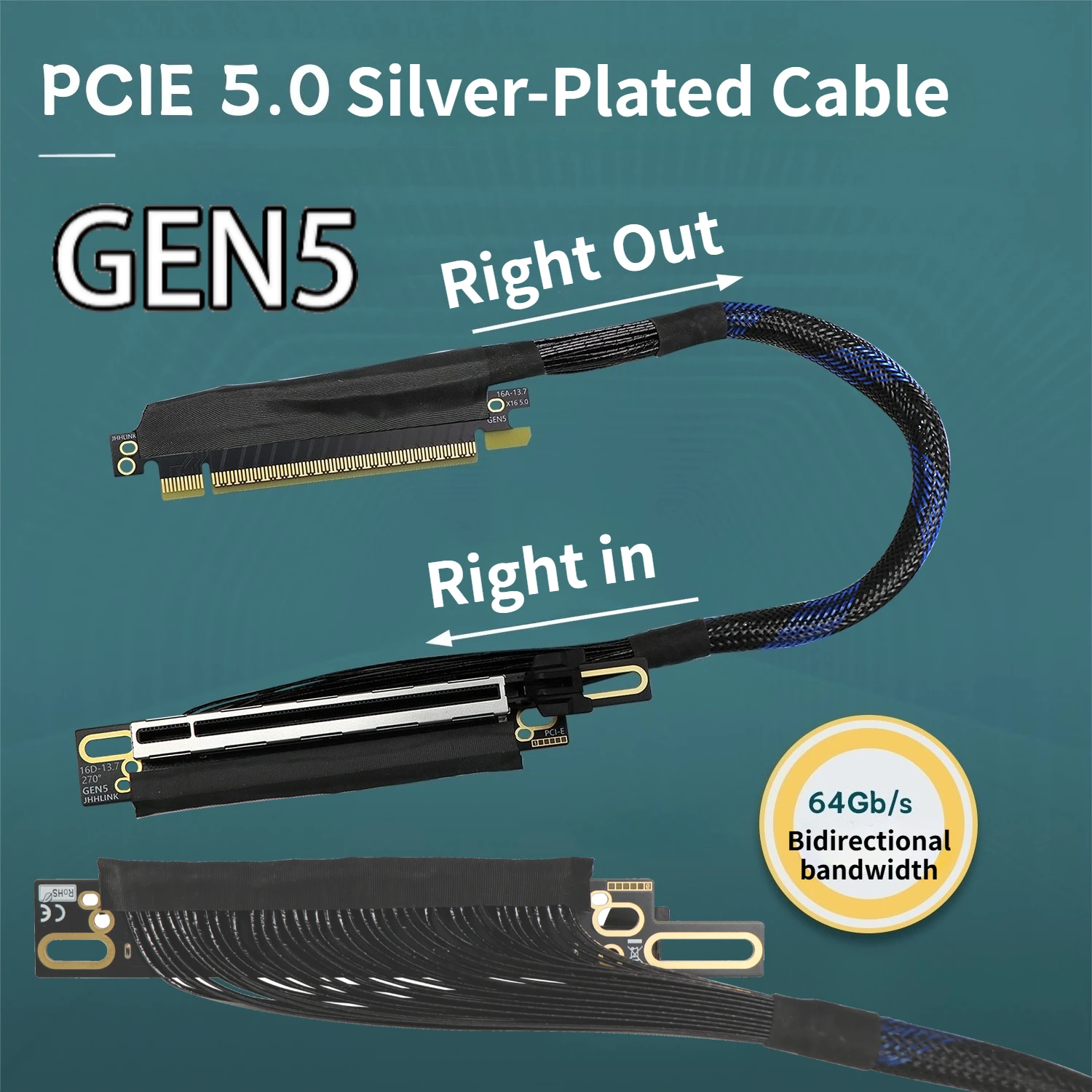 Right Angle Fold Reverse PCIe  - Pcie 5.0 Gpu Riser Cable 评论和价格
