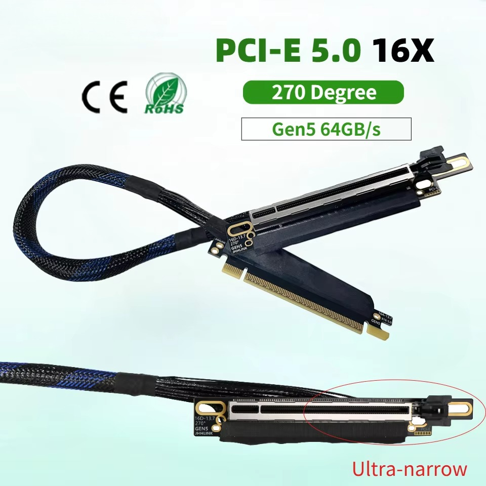 Right Angle Fold Reverse PCIe  - Pcie 5.0 Gpu Riser Cable 评论和价格